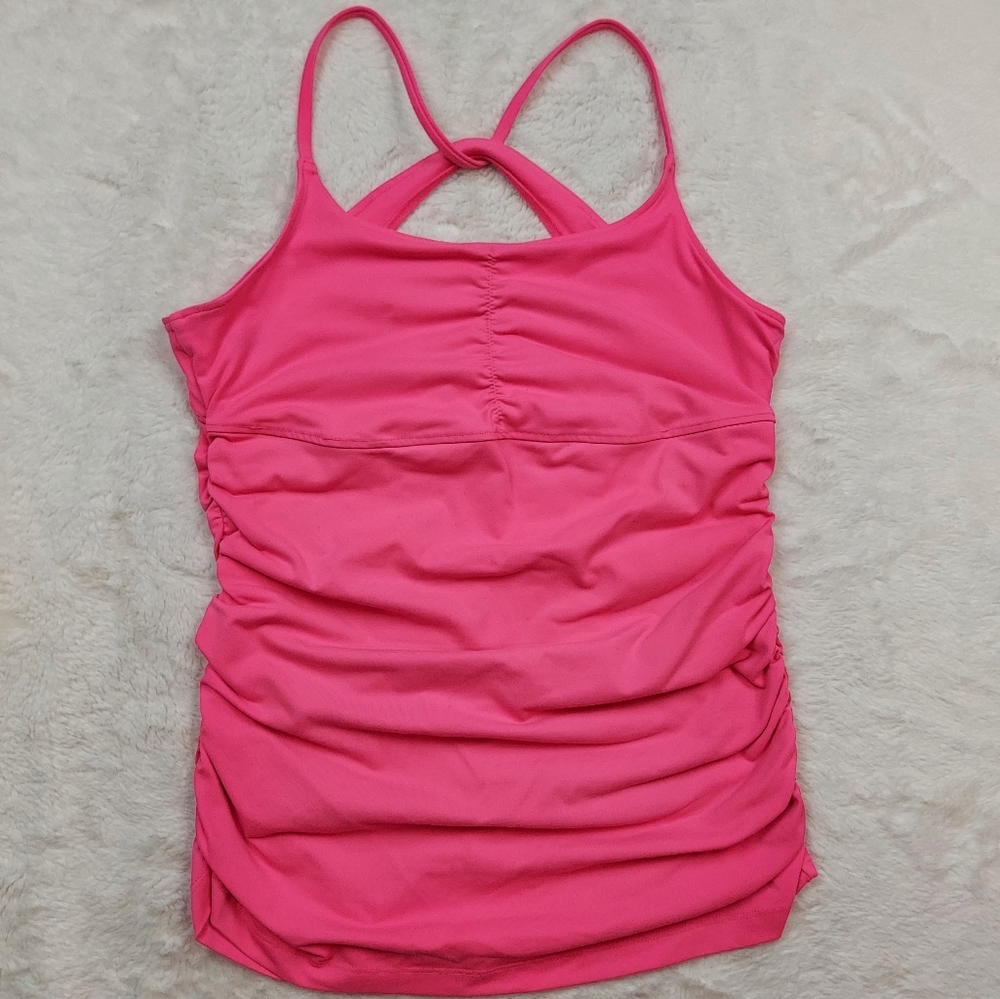 Victoria's Secret VSX Made Sexy Sport Pink Ruched Sides Tank Top Size M